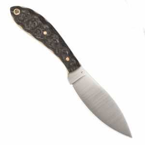 LT Wright Knives Small Northern Hunter - AEB-L Steel - Flat Grind - Carbon Fiber w/Snakeskin Liner img2